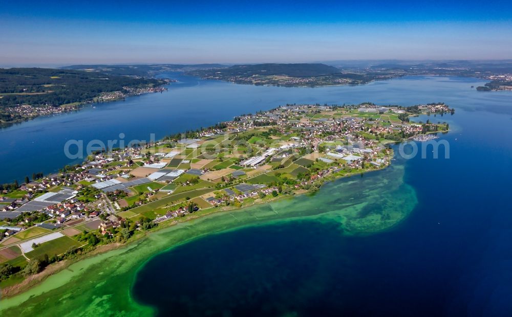 Aerial image Reichenau - Lake Constance with the Reichenau Island Close to Konstanz in the state Baden-Wurttemberg, Germany