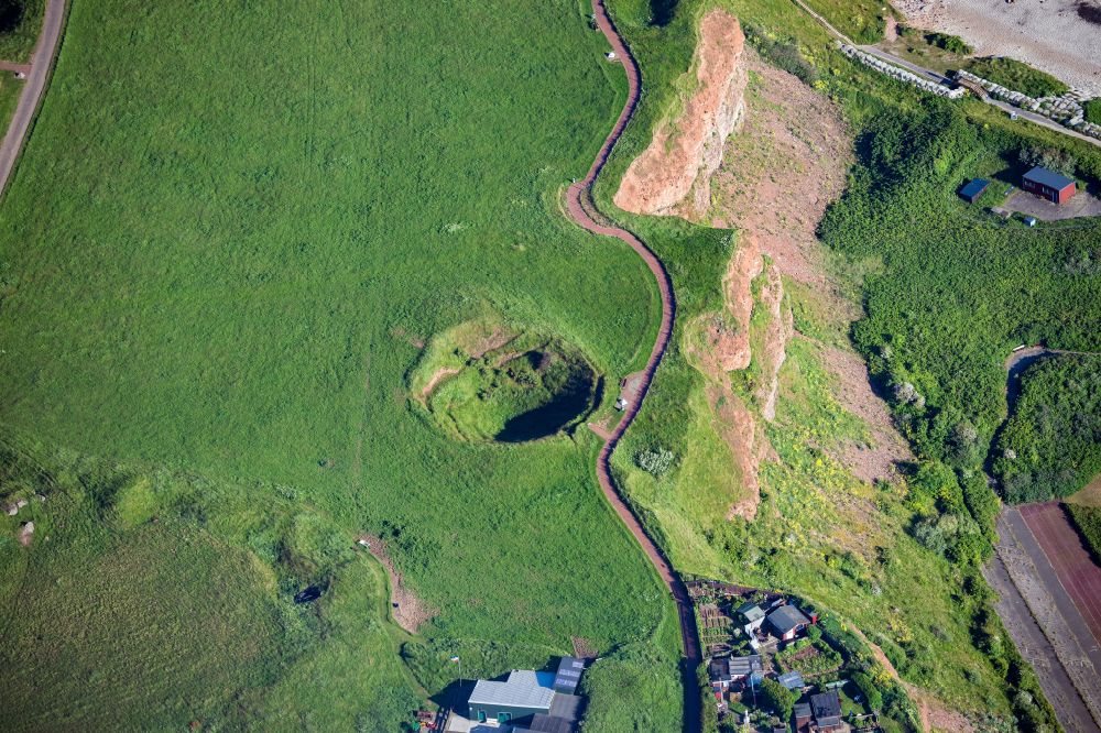 Aerial photograph Helgoland - Bomb crater from World War II Oberland in Heligoland in the state Schleswig-Holstein, Germany