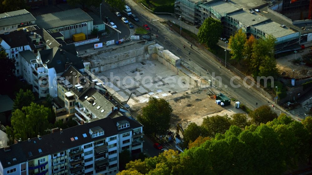 Bonn from above - Fallow land and building land after demolition of a former prefabricated high-rise housing estate An of Windmuehle - Theaterstrasse in the district Zentrum in Bonn in the state North Rhine-Westphalia, Germany