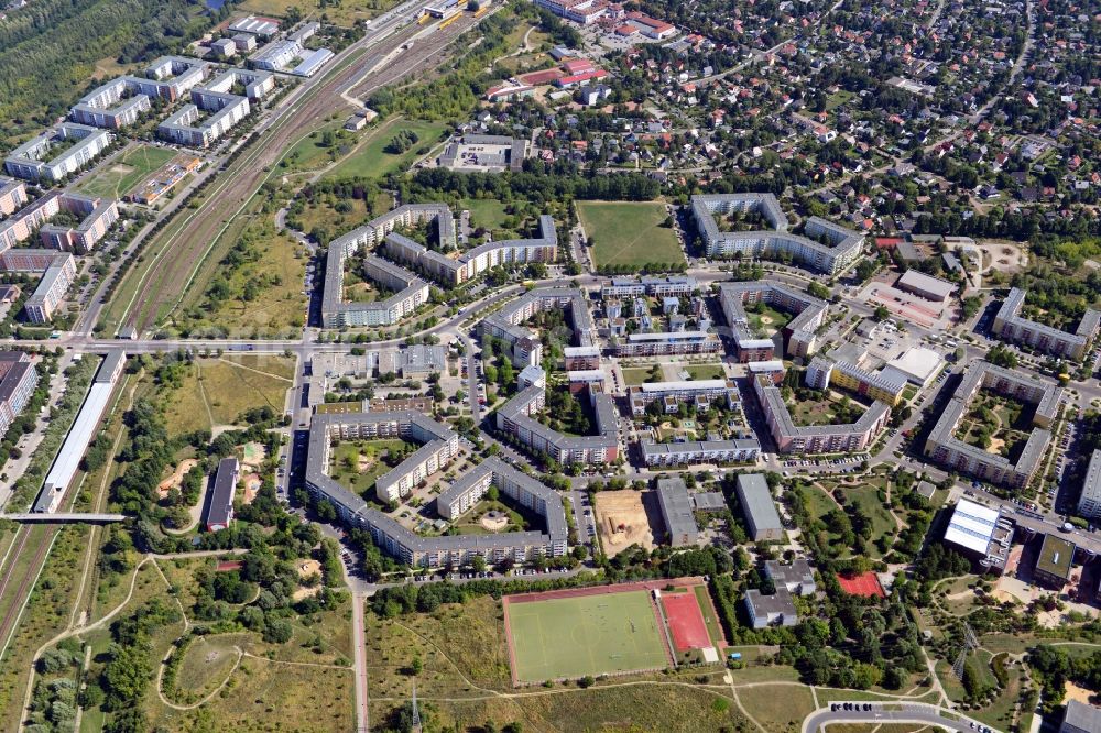 Aerial photograph Berlin OT Hellersdorf - View of the Branitzer Karree in the district of Hellersdorf in Berlin