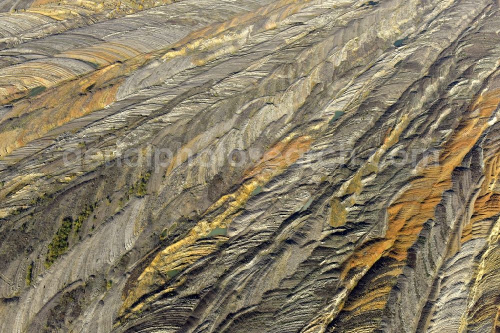 Aerial photograph Bükkabrany - Mining area - terrain and overburden surfaces of coal - opencast mining in Buekkabrany in Borsod-Abauj-Zemplen, Hungary
