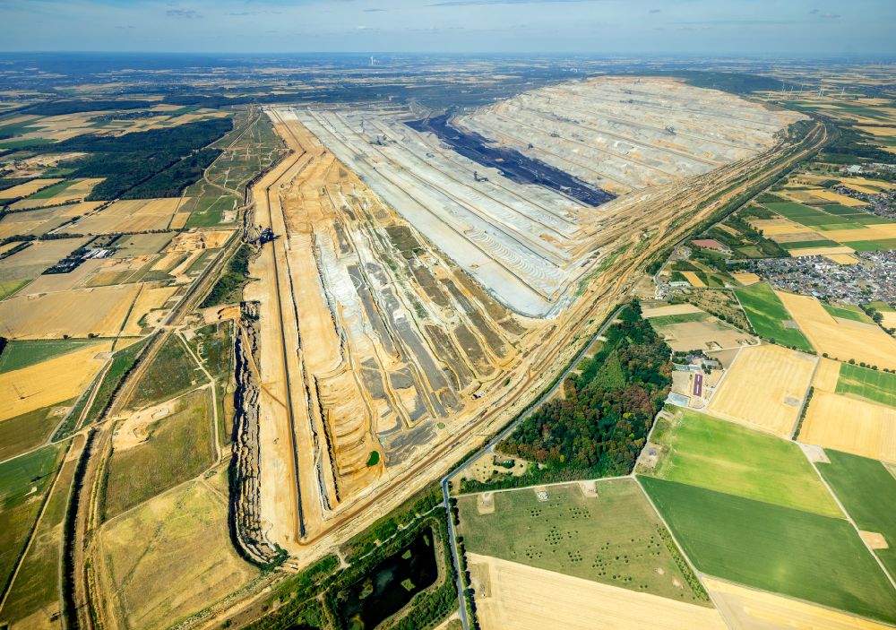 Elsdorf from above - Niederzier coal mine in Hambach in North Rhine-Westphalia
