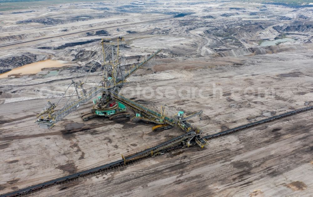 Aerial photograph Elsteraue - Site and tailings area of the lignite mining Profen near Elsteraue in the state Saxony-Anhalt