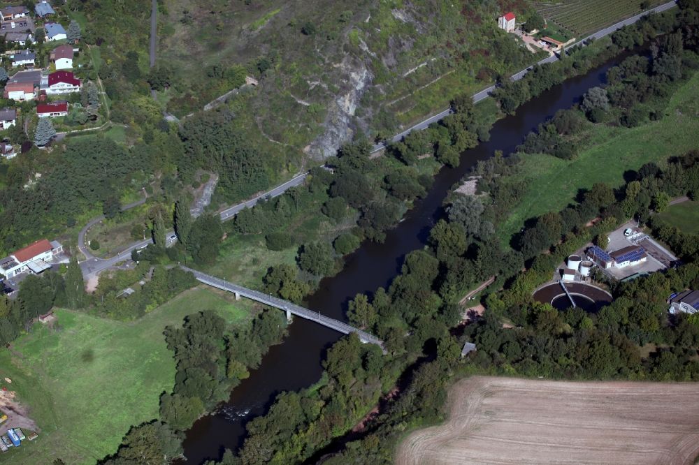 Traisen from the bird's eye view: Bridge over the Nahe river at Traisen in the state of Rhineland-Palatinate