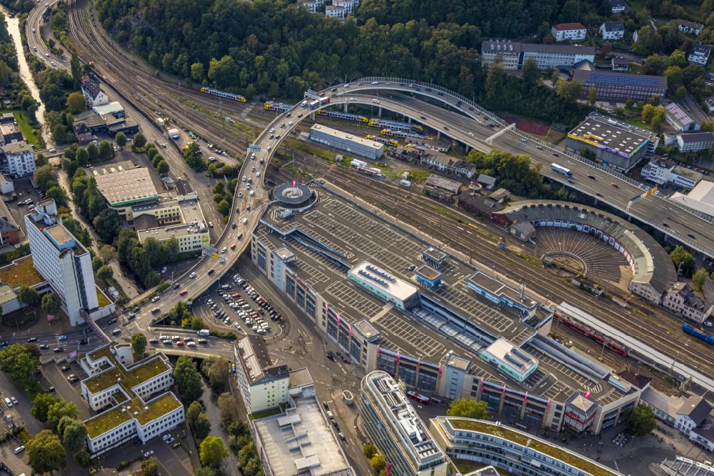 Siegen from the bird's eye view: Bridge structure along the main road 54 in Siegen in the state of North Rhine-Westphalia, Germany