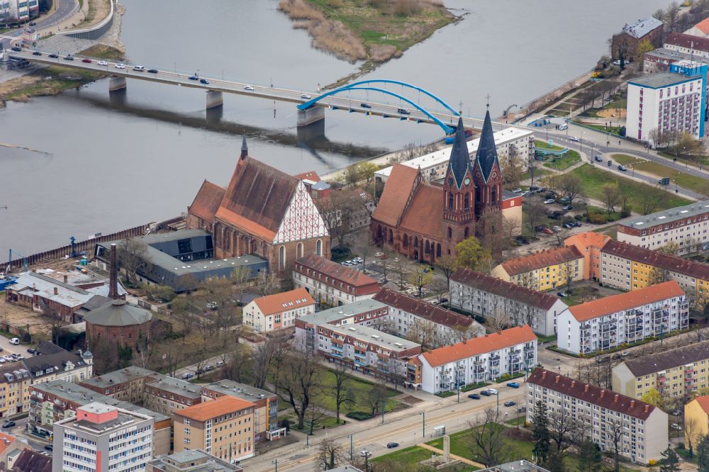 Aerial photograph Slubice - Road bridge construction along the B5 between Frankfurt / Oder and Slubice in lubuskie, Poland
