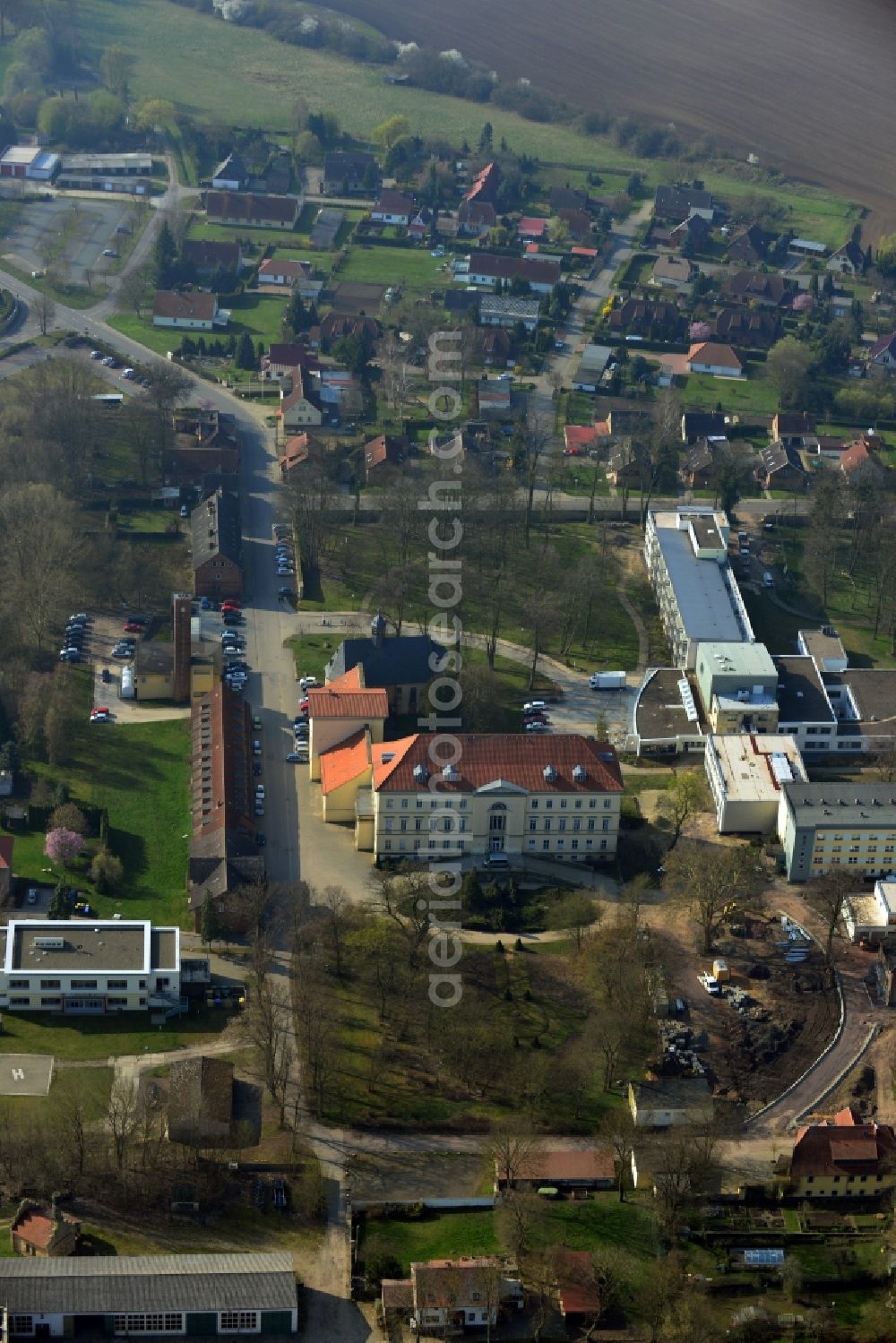 Aerial photograph Oschersleben (Bode) OT Neindorf - View of the hospital Boerde in the district of Neindorf in Oschersleben ( Bode ) in the state of Saxony-Anhalt