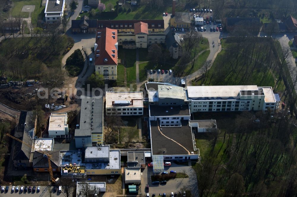 Aerial image Oschersleben (Bode) OT Neindorf - View of the hospital Boerde in the district of Neindorf in Oschersleben ( Bode ) in the state of Saxony-Anhalt