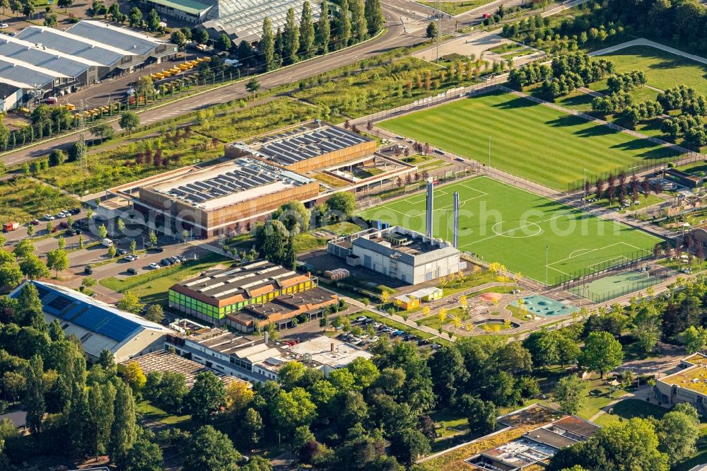 Aerial image Lahr/Schwarzwald - Exhibition grounds and park areas of the horticultural show Landesgartenschau 2018 in Lahr/Schwarzwald in the state Baden-Wuerttemberg, Germany