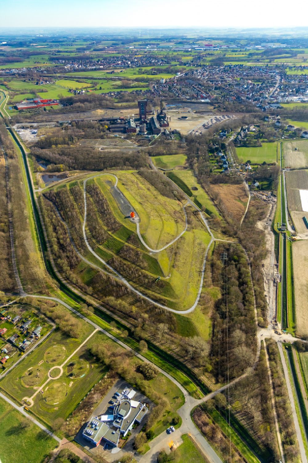 Hamm from above - wooded stockpile in Hamm in North Rhine-Westphalia