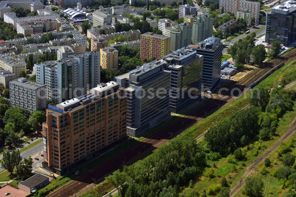 Aerial image Warschau Ochota - Office and Commercial Building Nimbus , Equator und Brama Zachodnia operated by IMMOFINANZ AG in Mokotov district of Warsaw in Poland