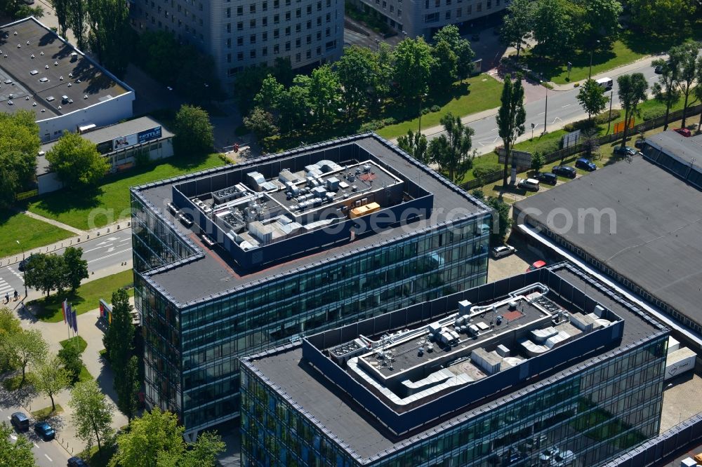 Warschau Mokotow from the bird's eye view: Office and Commercial Building Park Postepu operated by IMMOFINANZ AG in Mokotov district of Warsaw in Poland