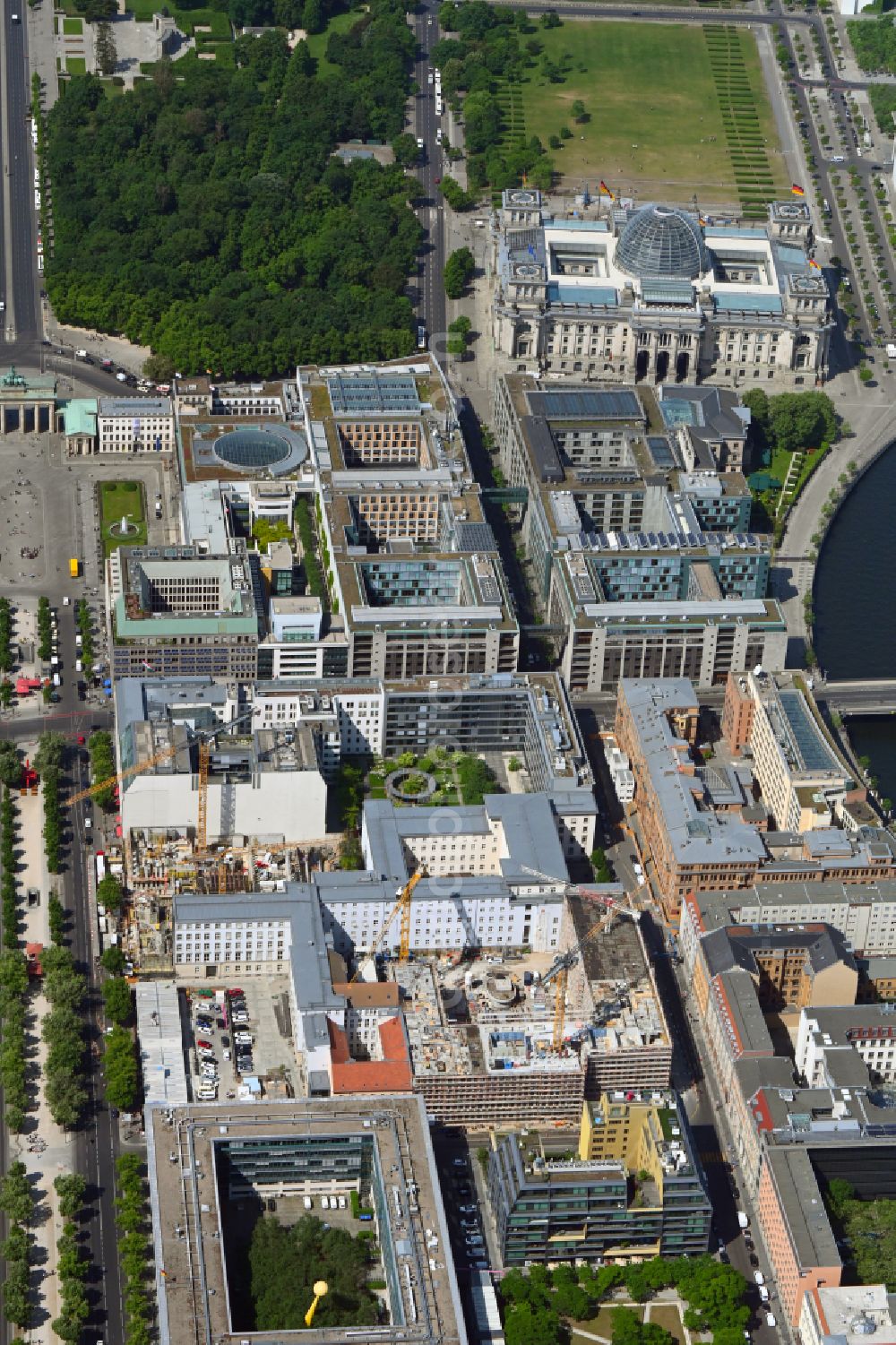 Berlin from above - Office building - Ensemble on Strasse Unter den Linden and the Dorotheenstrasse in the district Mitte in Berlin, Germany