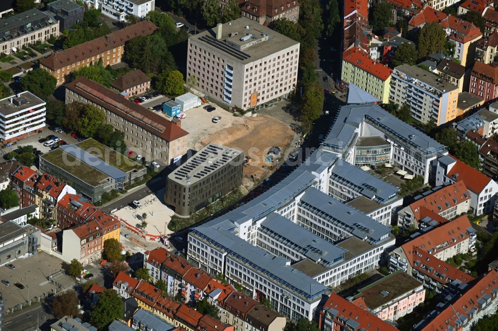 Nürnberg from the bird's eye view: Office building - Ensemble Baerenschanzstrasse - Roonstrasse in Nuremberg in the state Bavaria, Germany