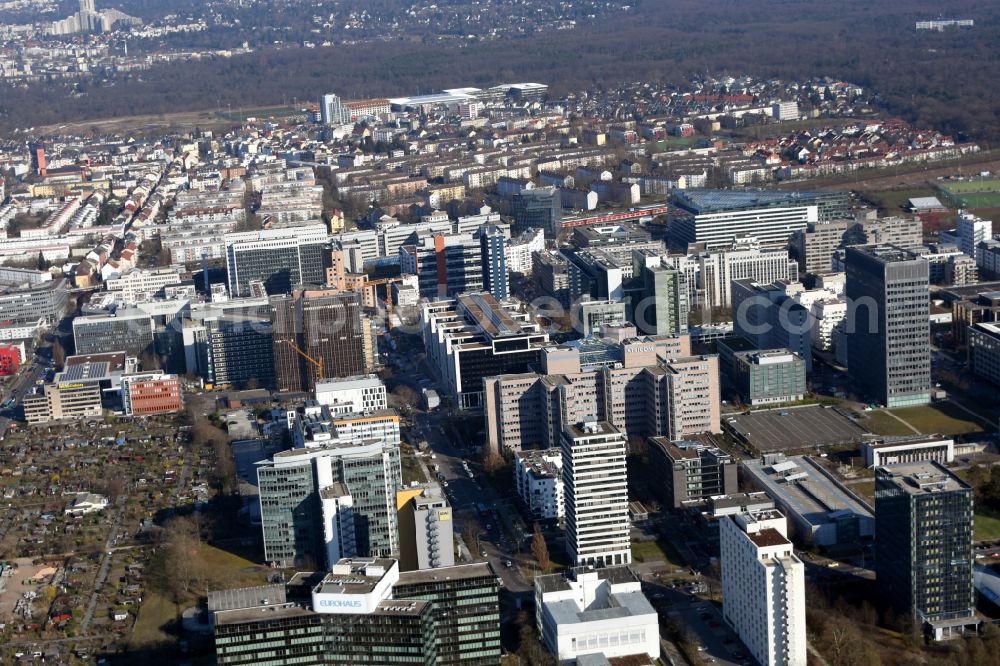 Aerial image Frankfurt am Main - Office building - Ensemble in the district Niederrad in Frankfurt in the state Hesse, Germany