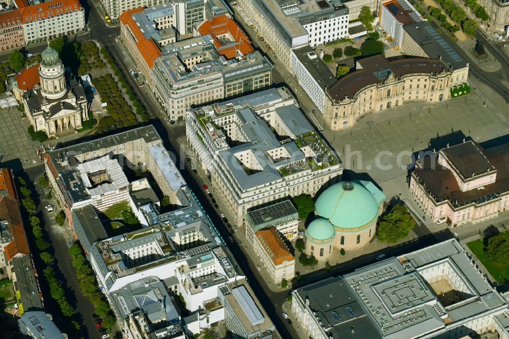 Berlin from above - Office building - Ensemble of Robert Bosch Stiftung GmbH on Franzoesische Strasse - Jaegerstrasse - Hedwigskirchgasse in the district Mitte in Berlin, Germany
