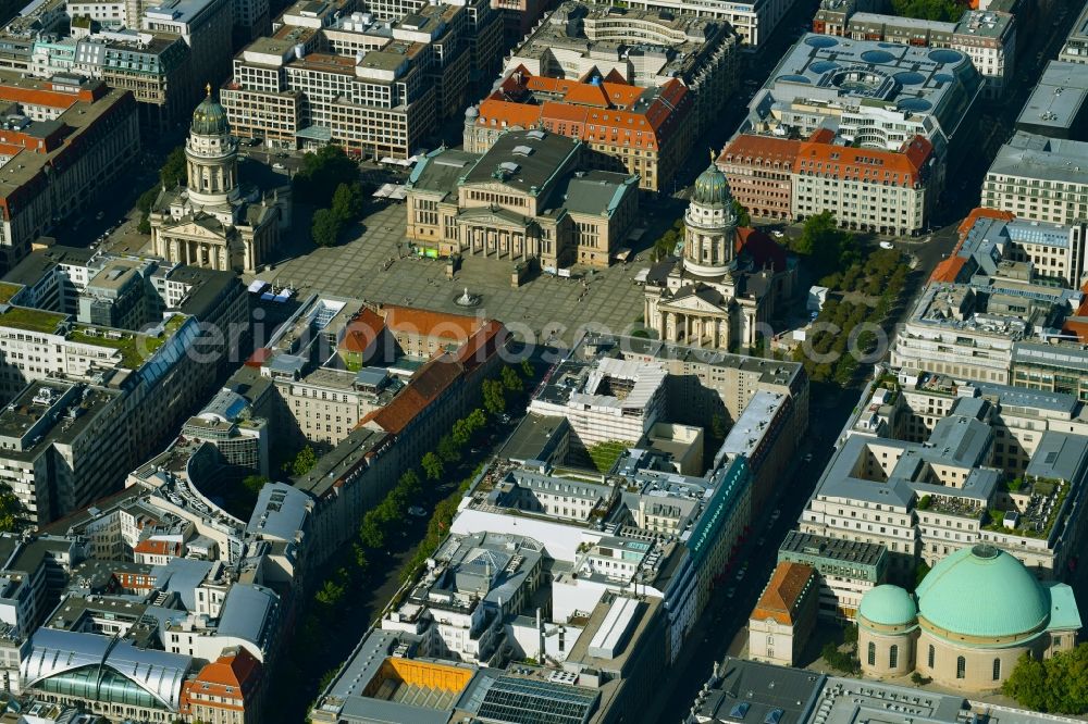 Berlin from above - Office building Robert Bosch Stiftung GmbH - on Franzoesische Strasse - Jaegerstrasse - Hedwigskirchgasse in the district Mitte in Berlin, Germany