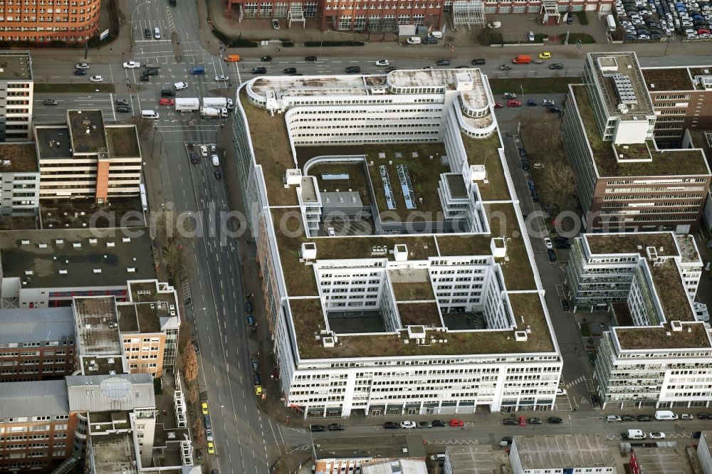 Hamburg from above - Office building - Ensemble Heidenkampsweg - Suederstrasse in the district Hammerbrook in Hamburg, Germany