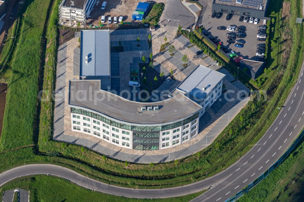 Aerial photograph Landau in der Pfalz - Office building - Ensemble Hermann-Staudinger-Strasse in Queichheim in the state Rhineland-Palatinate, Germany