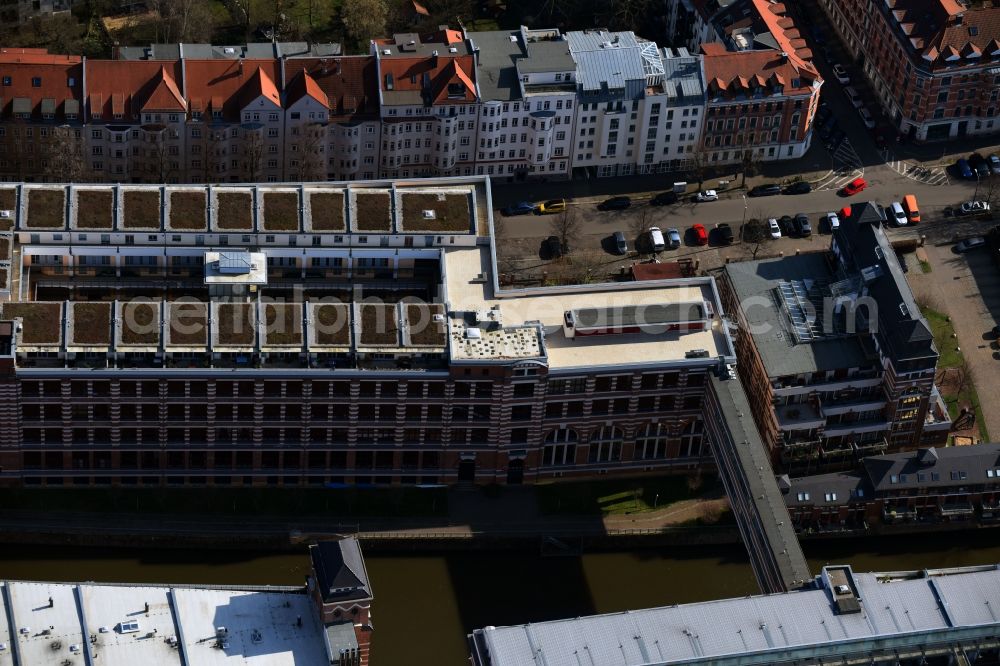 Aerial photograph Leipzig - Office building - Ensemble Holbeinstrasse in the district Schleussig in Leipzig in the state Saxony