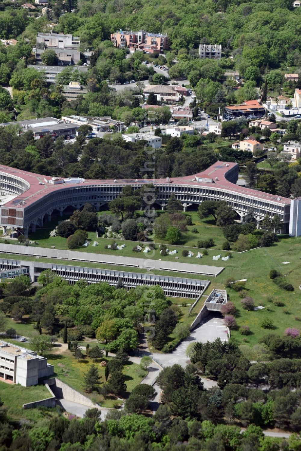 Aerial image Nizza - Nice - Office building - Ensemble IBM France and school- Institut de Formation Sainte Marie in Nice in Provence-Alpes-Cote d'Azur, France