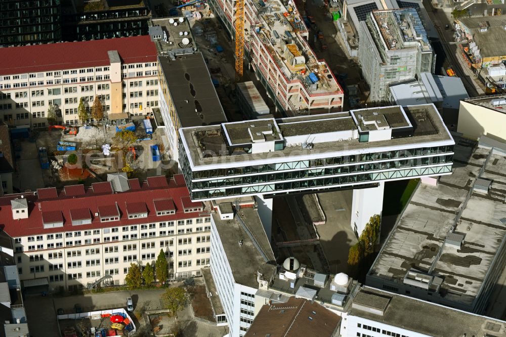 Aerial photograph München - Office building - Ensemble Media Works Munich at the street Rosenheimer Strasse in Munich in Bavaria