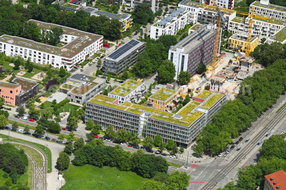Aerial image München - Office building - Ensemble on street Schwere-Reiter-Strasse in the district Schwabing-West in Munich in the state Bavaria, Germany