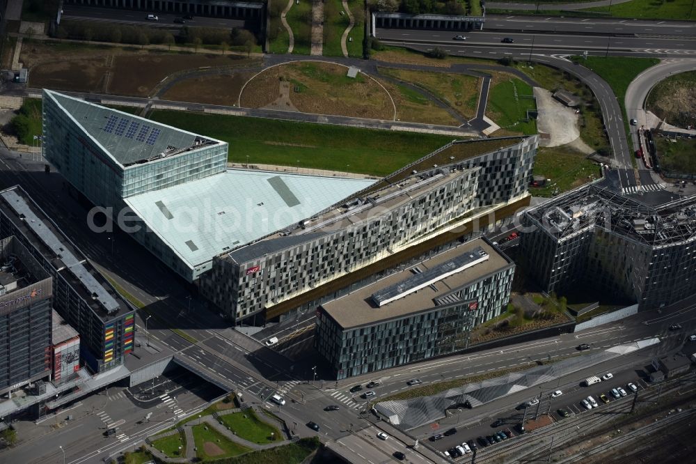 Aerial image Lille - Office building - Ensemble on Pont de Flandres in Lille in Nord-Pas-de-Calais Picardy, France. The block includes offices, a casino and a hotel