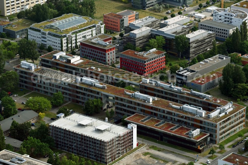 Berlin from the bird's eye view: Office building - Ensemble of Scienion AG on Volmerstrasse in the district Johannesthal in Berlin, Germany