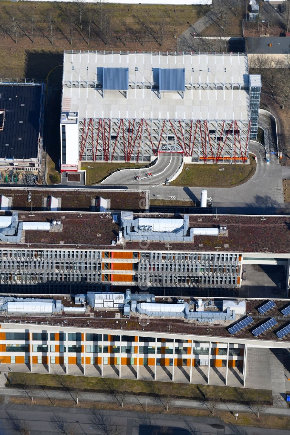Berlin from above - Office building - Ensemble of Scienion AG on Volmerstrasse in the district Johannesthal in Berlin, Germany