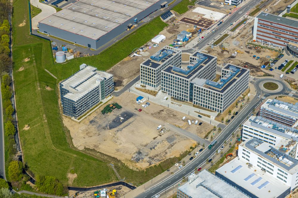 Bochum from the bird's eye view: Building of an office building - ensemble at the O-Werk- Campus on street Suttner-Nobel-Allee in the district Laer in Bochum at Ruhrgebiet in the state North Rhine-Westphalia, Germany