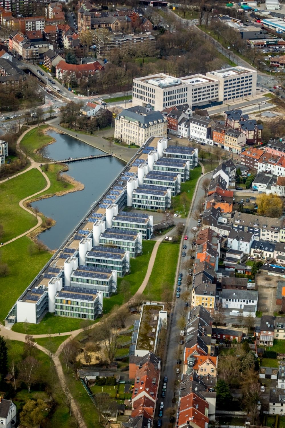 Gelsenkirchen from above - Office building - Ensemble Wissenschaftspark Gelsenkirchen in Gelsenkirchen in the state North Rhine-Westphalia