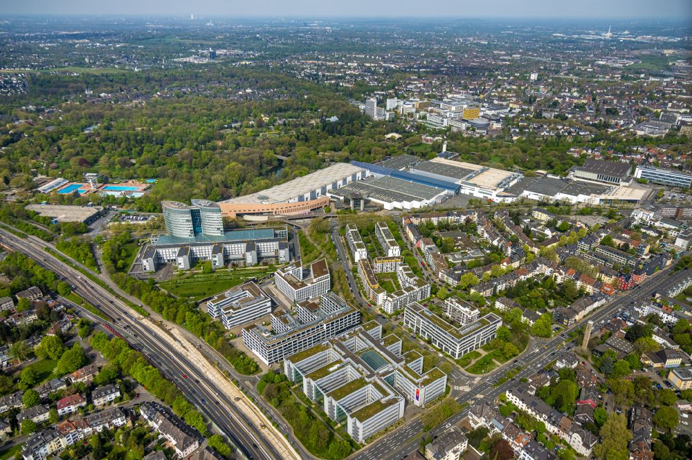 Aerial photograph Essen - Office building - Ensemble between Norbertstrasse and Alfredstrasse in Essen in the state North Rhine-Westphalia, Germany