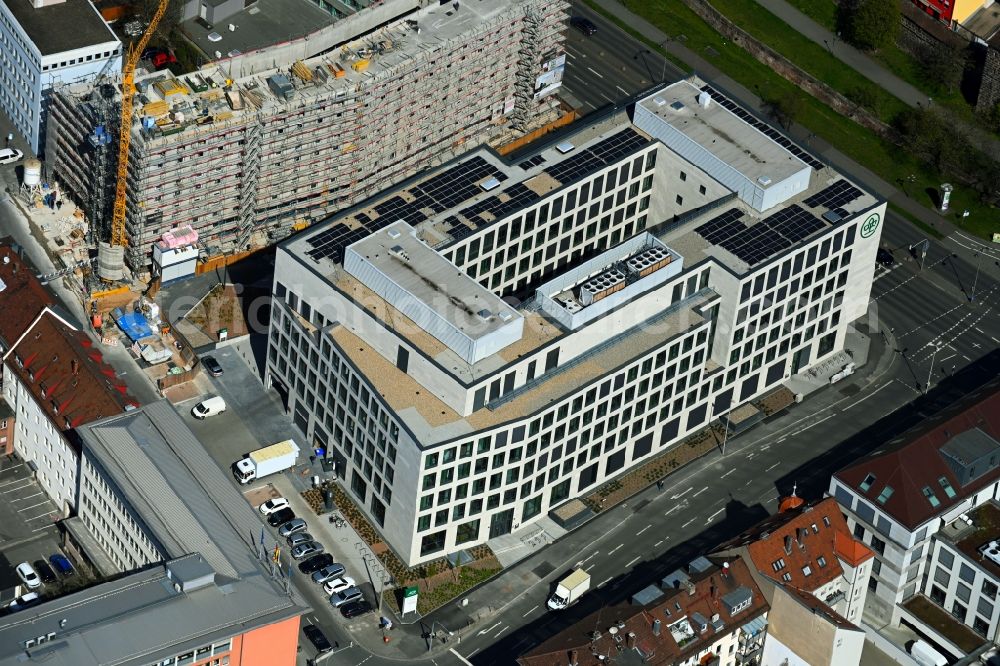 Aerial image Nürnberg - Office and commercial building of AOK Mittelfranken Am Frauentor in the district Tafelhof in Nuremberg in the state Bavaria, Germany
