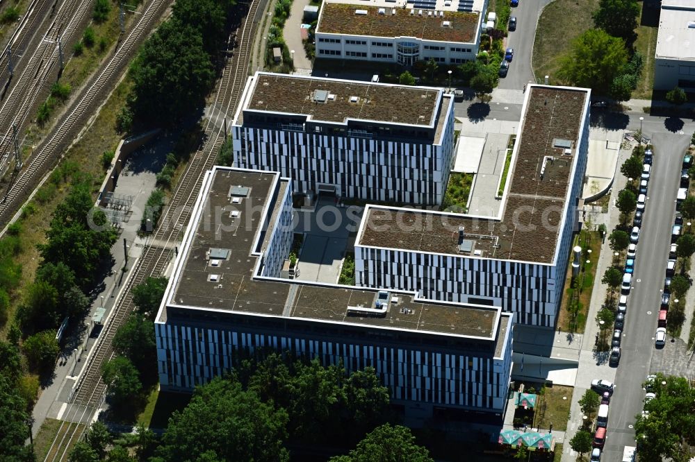 Aerial photograph Berlin - Construction site to build a new office and commercial building NUBIS on Franz-Ehrlich-Strasse corner Ernst-Augustin-Strasse in the district Bezirk Treptow-Koepenick in Berlin