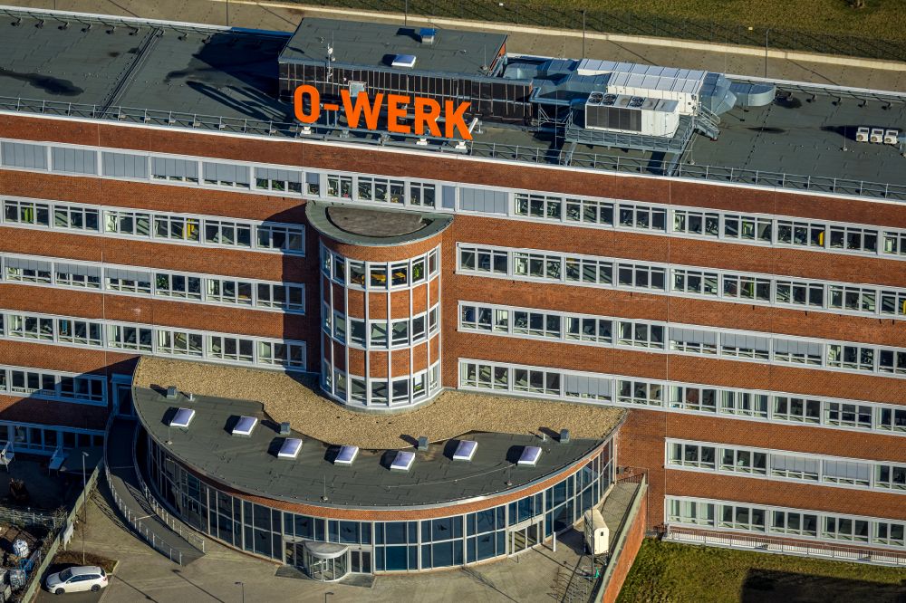 Aerial photograph Bochum - Office and commercial building O-Werk in the MARK 517 development area in Bochum in the state North Rhine-Westphalia, Germany