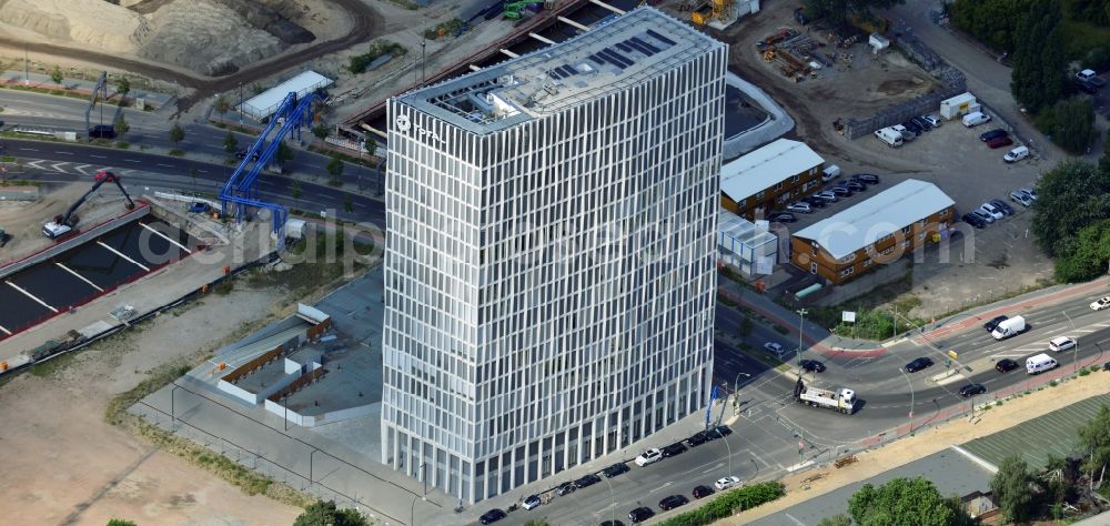 Aerial image Berlin - Office high-rise Tour Total in Europacity on Heidestrasse in Berlin in Germany