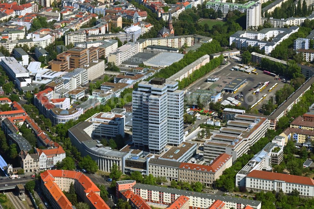 Aerial photograph Berlin - Office and corporate management high-rise building Deutsche Rentenversicherung Bund DRV in the district Charlottenburg in Berlin, Germany