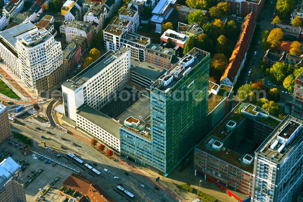 Aerial image Hamburg - Office and corporate management high-rise building IBM Germany GmbH Beim Strohhause in Hamburg, Germany