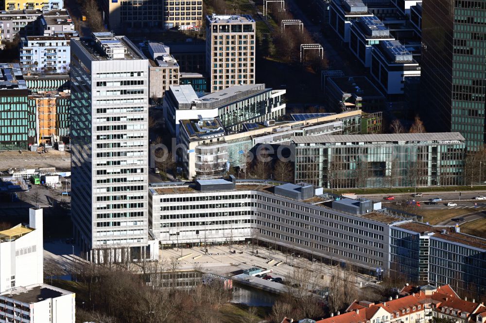 Aerial photograph München - Office and corporate management high-rise building of MEAG on street Am Muenchner Tor in the district Freimann in Munich in the state Bavaria, Germany
