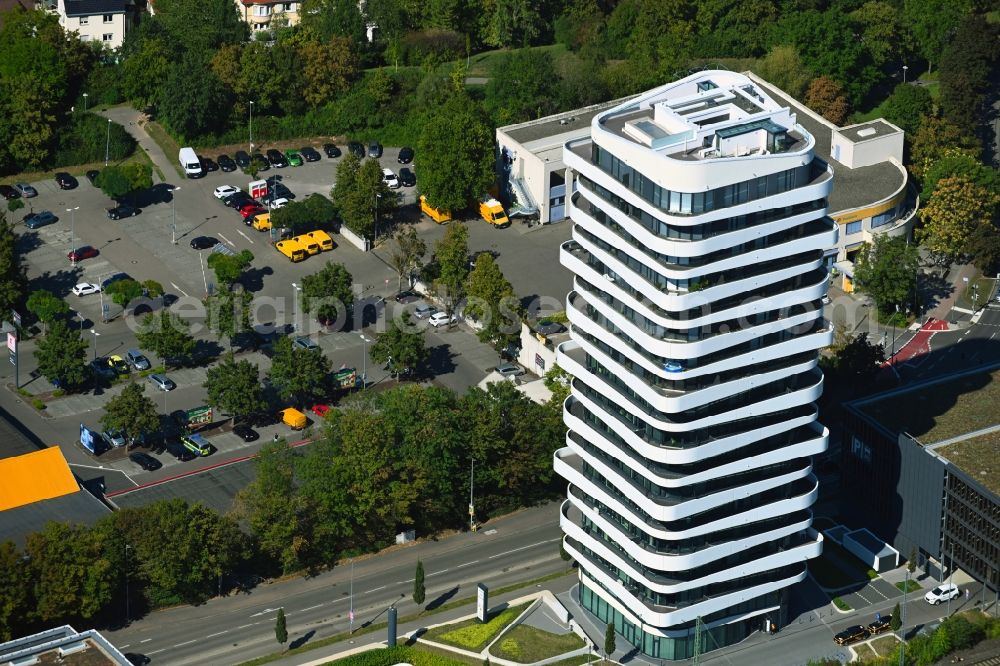 Aerial photograph Bietigheim-Bissingen - Office and corporate management high-rise building SKY- Langer Juergen in Bietigheim-Bissingen in the state Baden-Wuerttemberg, Germany