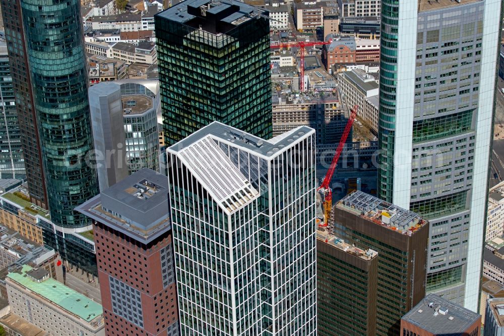 Aerial photograph Frankfurt am Main - Office and corporate management high-rise building Taunusturm on the am Taunustor in the district Innenstadt in Frankfurt in the state Hesse, Germany