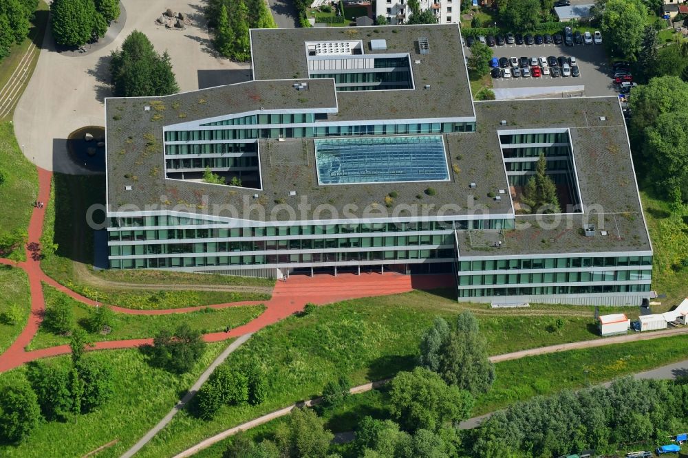 Aerial image Lübeck - Office building Draeger Medical on Finkenstrasse in the district Sankt Lorenz Sued in Luebeck in the state Schleswig-Holstein, Germany