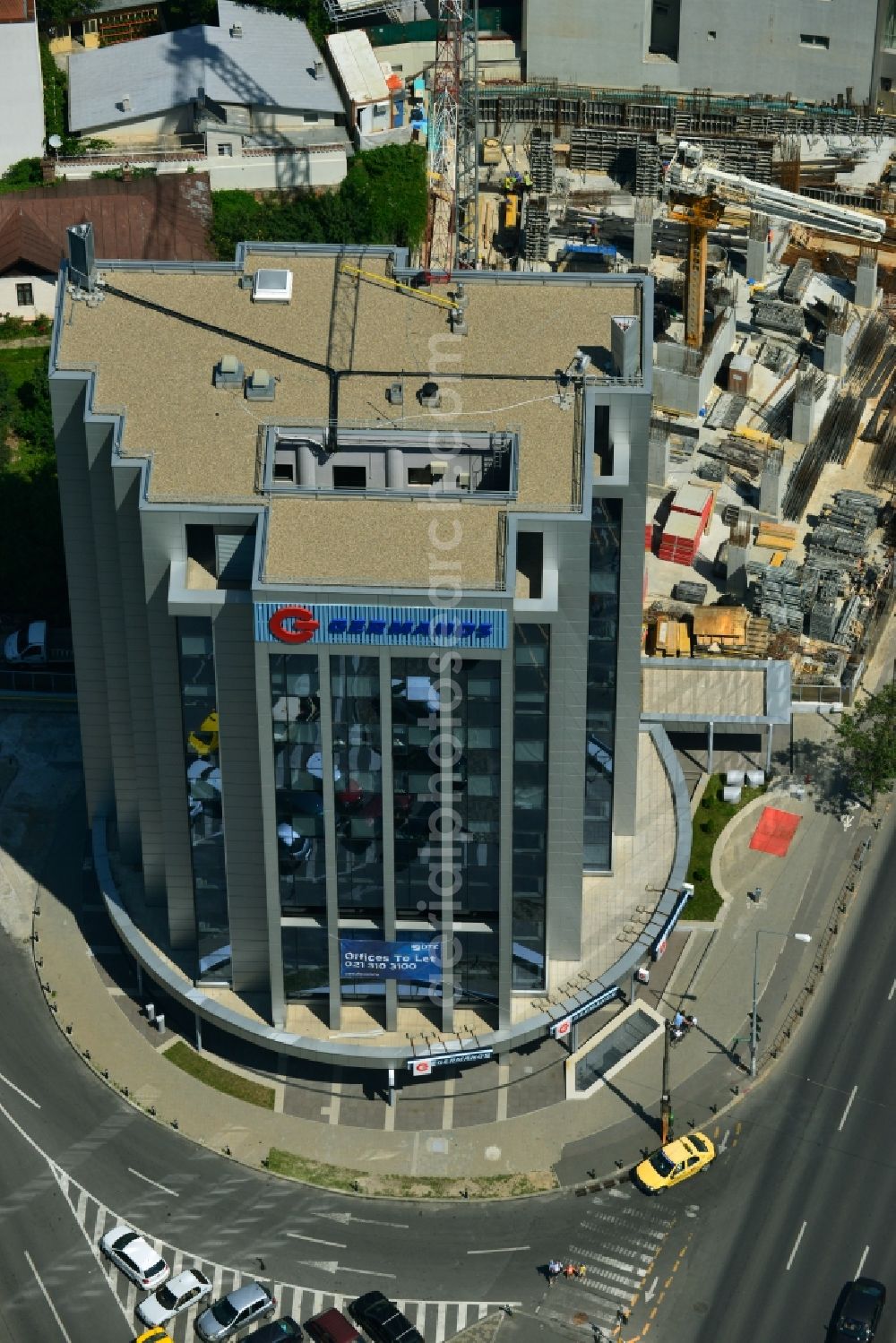 Aerial photograph Bukarest - Office building of Germanos Administration at Soseaua Bucuresti-Ploiestiin in Bucharest in Romania