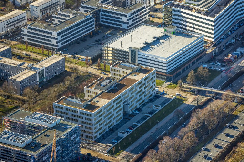 Aerial image Dortmund - Office building adesso SE on street Freie-Vogel-Strasse in the district Schueren-Neu in Dortmund at Ruhrgebiet in the state North Rhine-Westphalia, Germany