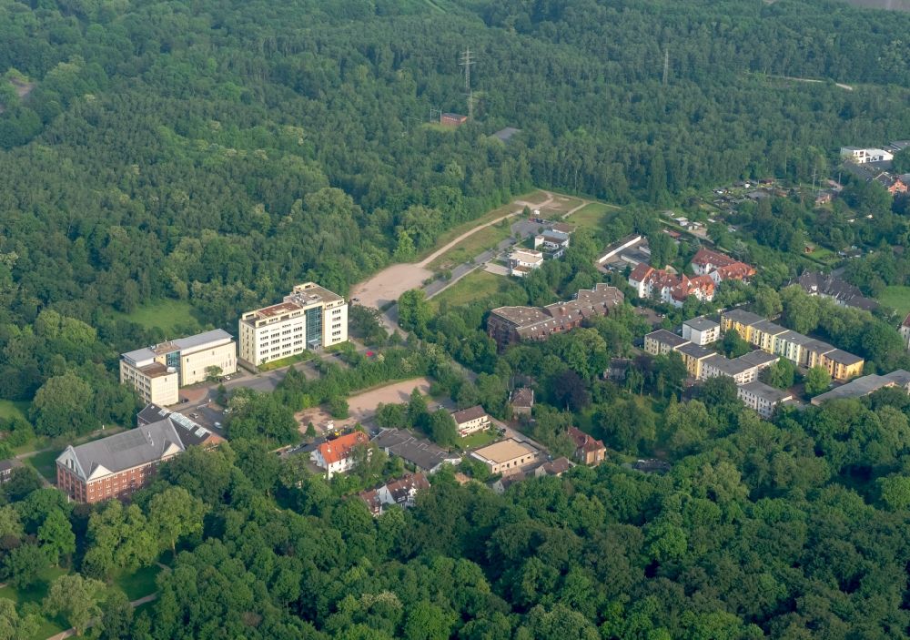 Aerial photograph Gelsenkirchen - Office building of AMEVIDA SE on Leithestrasse in Gelsenkirchen in the state North Rhine-Westphalia, Germany