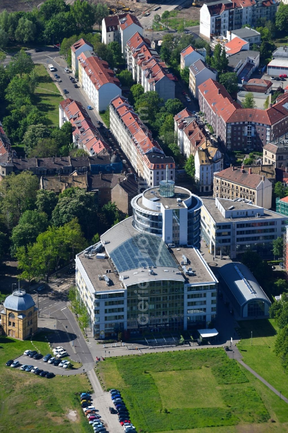 Aerial photograph Leipzig - Office building AOK PLUS - Filiale Leipzig Volkmarsdorf in the district Volkmarsdorf in Leipzig in the state Saxony