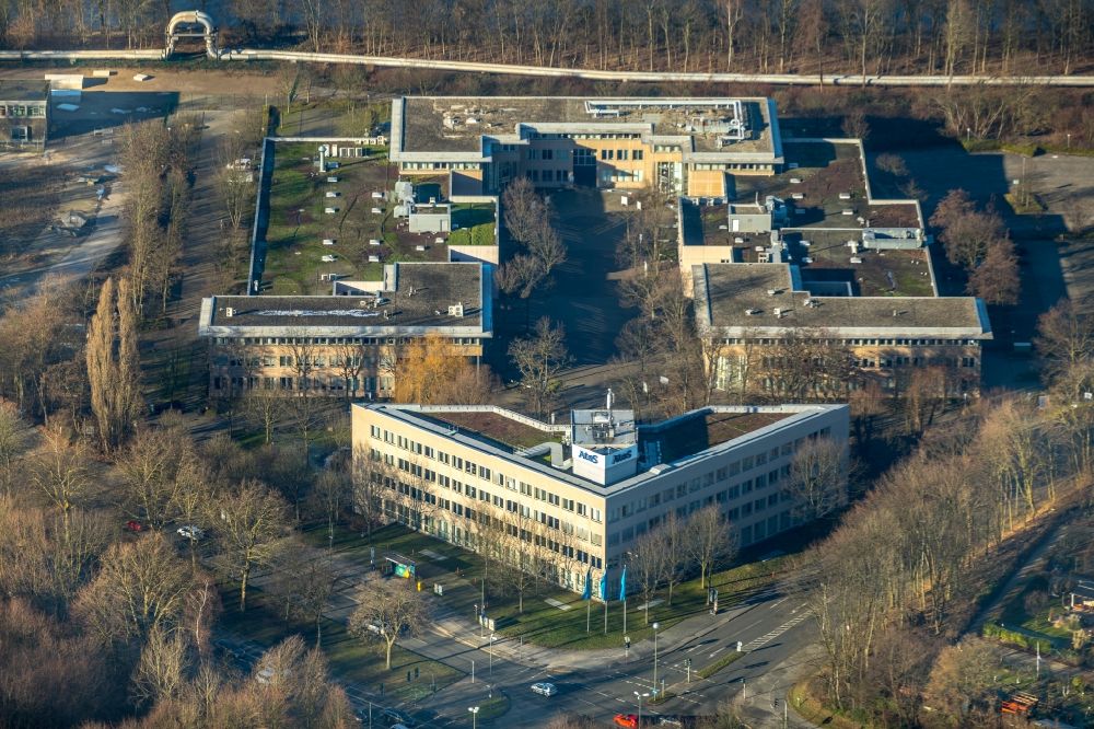 Aerial image Gelsenkirchen - Office building of Atos Information Technology GmbH on Bruchstrasse in Gelsenkirchen in the state North Rhine-Westphalia, Germany