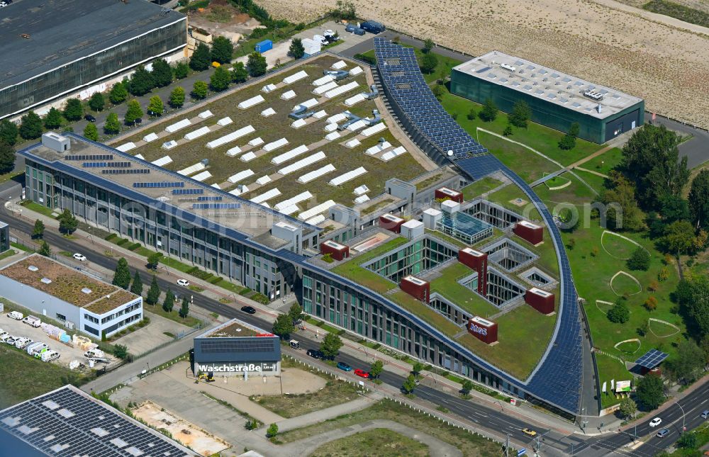 Berlin from the bird's eye view: Office building of Atos Information Technology GmbH Am Studio in the district Adlershof in Berlin, Germany