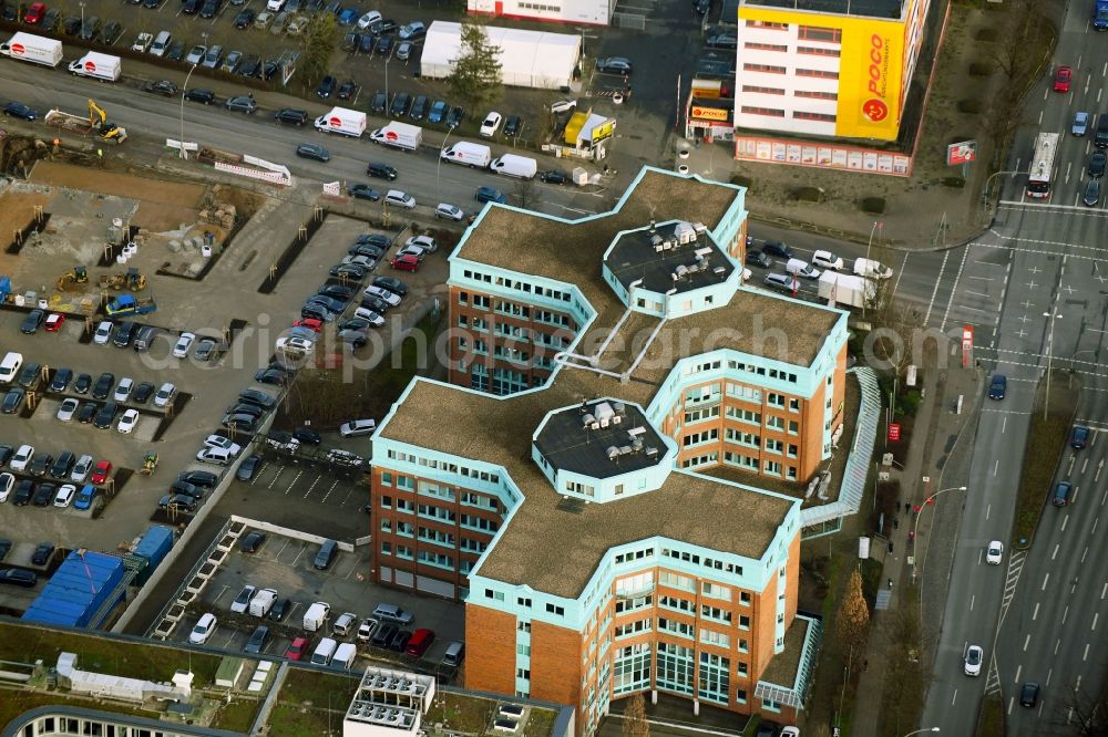 Aerial photograph Hamburg - Office building Azur Plaza on Friedrich-Ebert-Donm in the district Wandsbek in Hamburg, Germany